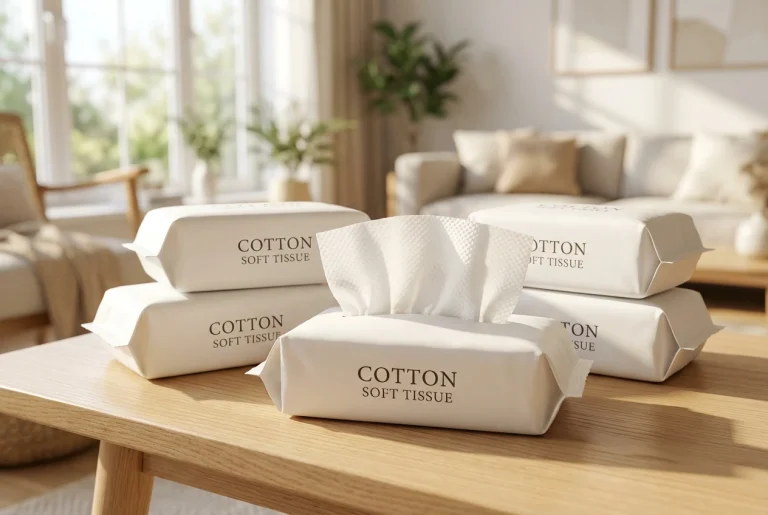Soft cotton tissues provide gentle care and superior strength for daily skin health